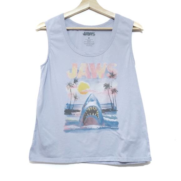 Jaws Universal City Studios Periwinkle Graphic Muscle Tank Top - Picture 1 of 4